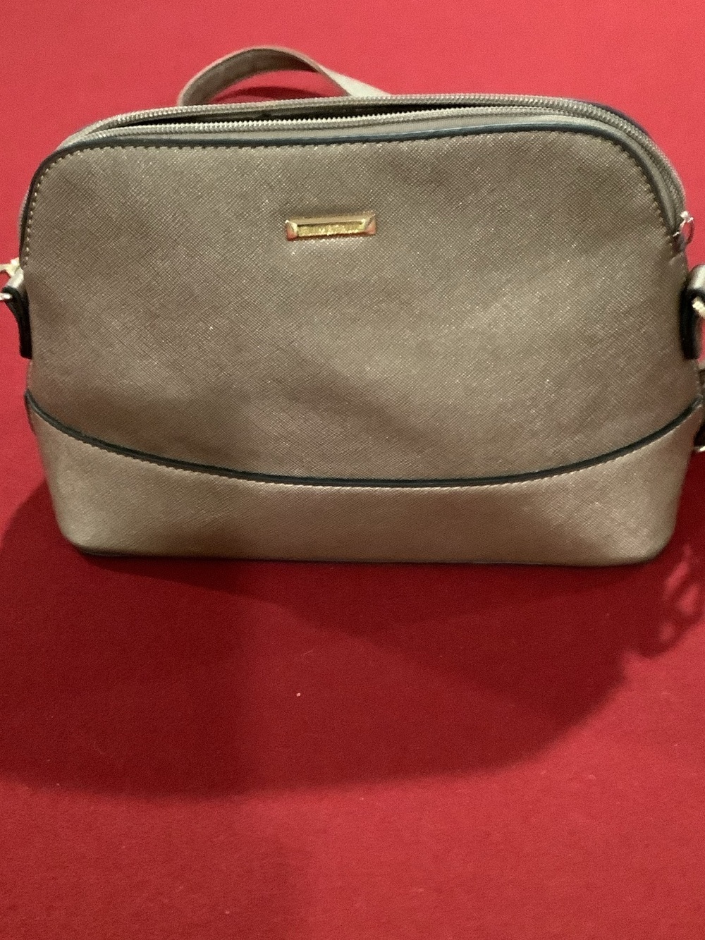 Bronze Crossbody Bag with Gold Accent